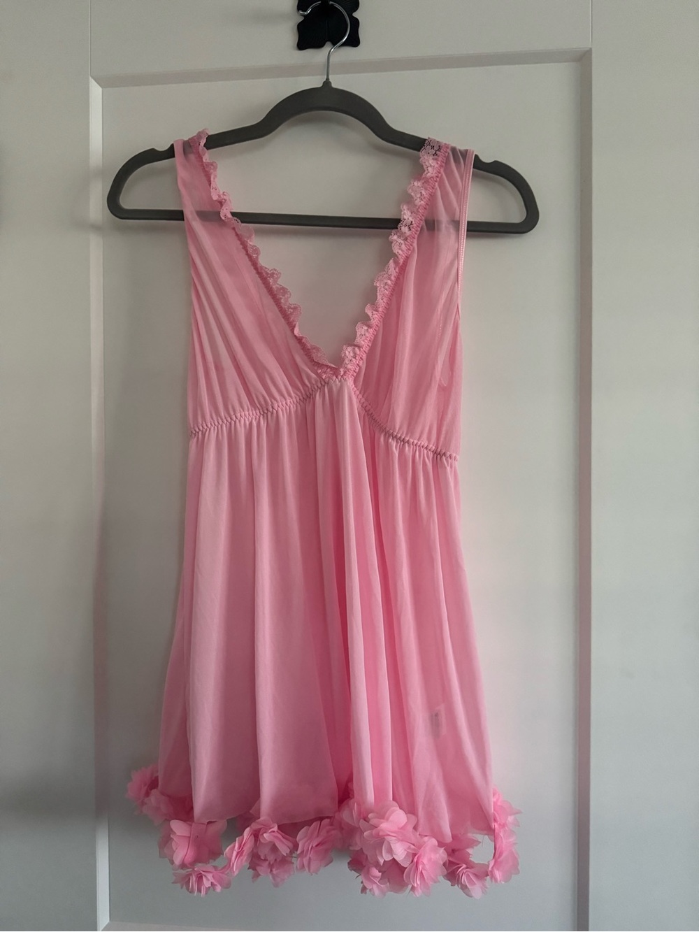 Pink Floral-Trim Sleep Chemise - Women's Intimates